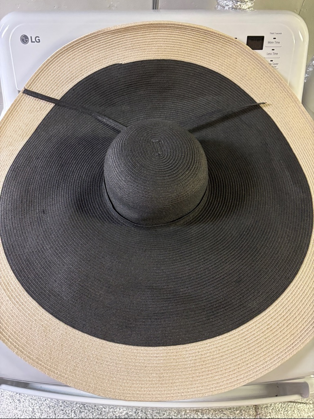 San Diego Hat Company Two-Tone Wide Brim Sun Hat - Black & Natural